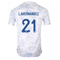 Camiseta Francia Lucas Hernandez #21 Visitante Equipación Mundial 2022 manga corta